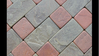 Брусчатка из камня, красная
