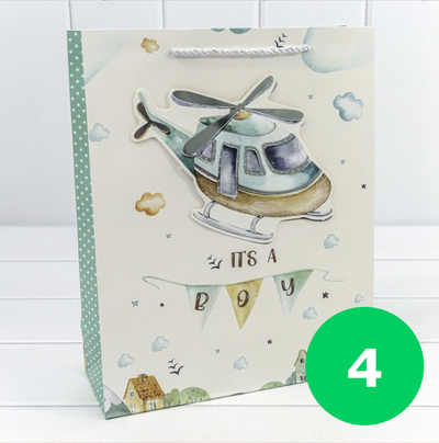 Пакет подарочный "Детский" с 3Д аппл.(микс), 26*32*10см