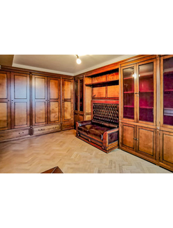 Встроенный угловой шкаф в кабинет.