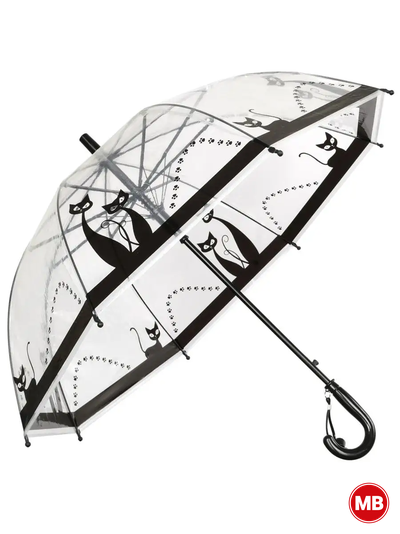 Зонт-трость полуавтомат, прозрачный