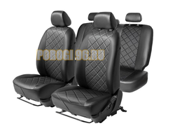 Авточехлы экокожа, ромб для Lada Largus / Largus Cross Sw, 7 мест, (2 ряд 40/60, 3 ряд 50/50), 2021-