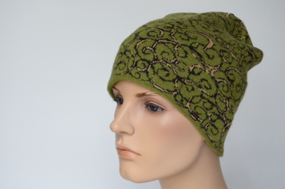 Зеленая женская вязаная шапка Vizio Италия 1034 CY
