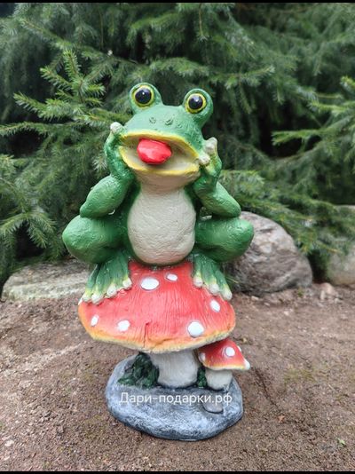 Лягушка на грибах  46*29см   2,1кг   полистоун Россия  2558/012251*