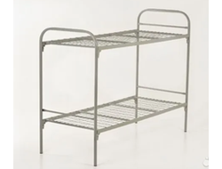 Кровать металлическая двухъярусная "Бюджет + 2"КА-2.1-2 (800х1900, сетка 50х50, 2 перемычки), цвет с