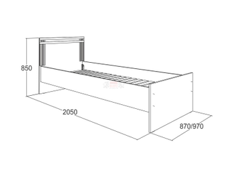 Кровать одинарная 0,8 / 0,9 Ольга 18