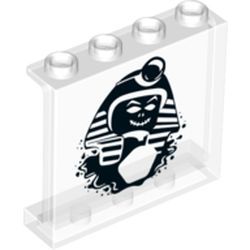 Panel 1 x 4 x 3 with Side Supports - Hollow Studs with Black Undead Pharaoh Pattern, Trans-Clear (60581pb138 / 6304920)