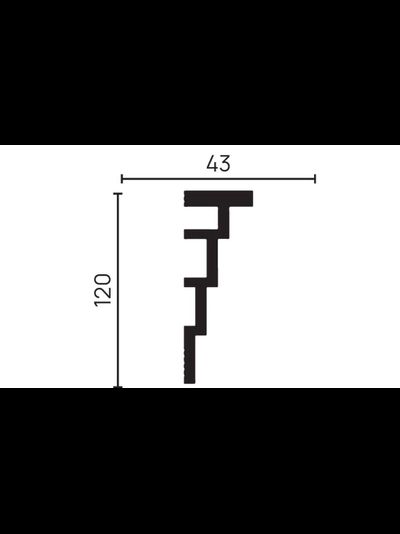 Потолочный плинтус DECOR-DIZAYN DD514, из дюрополимера, под покраску, ударопрочный, 2 метра