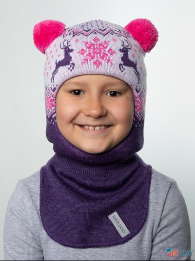 Шапка-шлем "Сказка" 22101-01, цвет баклажановый р. 52-54