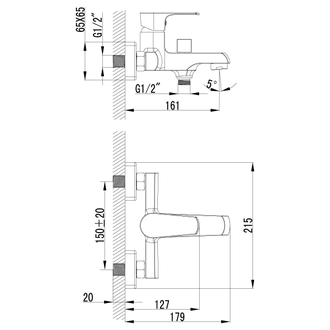 Смеситель для ванны Plus Factor LM1612C