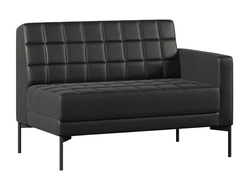 Модуль Everprof Delta с подлокотником двухместный левый Металл Черный Экокожа Черный