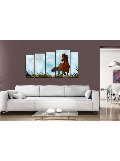 Модульная картина "Гордый мустанг"