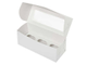 Коробка на 3 капкейка с прям. окном Премиум (белая), 250*100*100мм