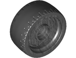 Wheel 24 x 12 with Pin Hole with Molded Black Hard Rubber Tire Pattern, Pearl Dark Gray (72206pb01 / 6337780)