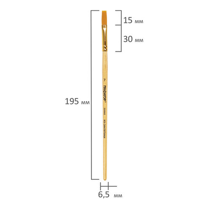 Кисть ПИФАГОР, синтетика, плоская, №7