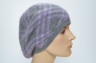 Фиолетовый итальянский берет в клетку