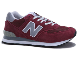 New Balance 574 Бордовые с серым (40-45)  Арт.093FA