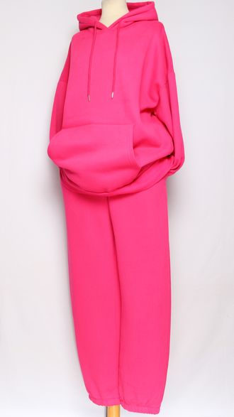 Костюм тройка: худи, брюки, жилет."Теплый с жилетом" фуксия р.50-54