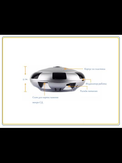 Потолочная- настенная WiFi видеокамера панорамная с DVR (fish_ufo_v380_B),  HD 960P
