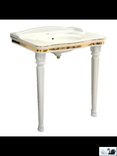 Раковина Creavit Antik Gold AN080-00CB00E-AD00 80 х 50 см подвесная, с золотым декором