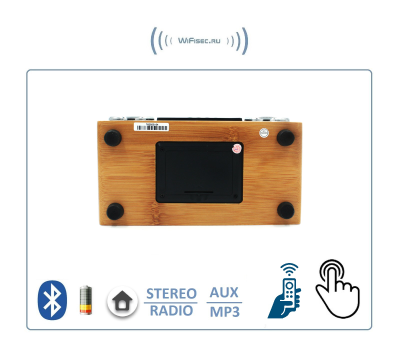 Bluetooth колонка СТЕРЕО, радио FM, с аккумулятором + пульт, для использования в помещении