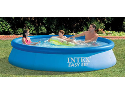 26166 Бассейн Intex Easy Set 457х107см, 12430л, фил.-насос 3785л\ч, лестница, тент, подстилка