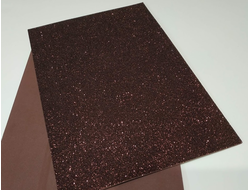 Глиттерный фоамиран, цвет бронза, 20*30 см, толщина 2 мм