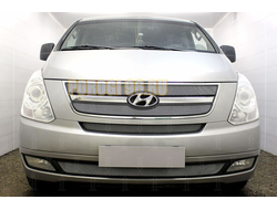 Защита радиатора Hyundai Starex H1 II 2007-2015 (3 части) chrome верх