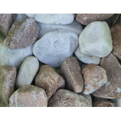 Бело-коралловая мраморная крошка галтовка