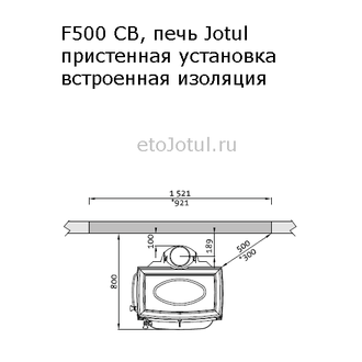 Установка печи Jotul F500 SE BBE к стене, какие отступы с изоляцией стен