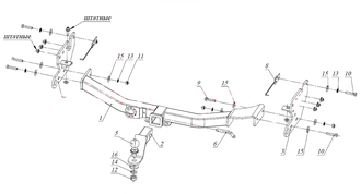 ТСУ BIZON для Mitsubishi Outlander 2012-2022,  шар под квадрат, FA 0995-E / FA-0995-EN