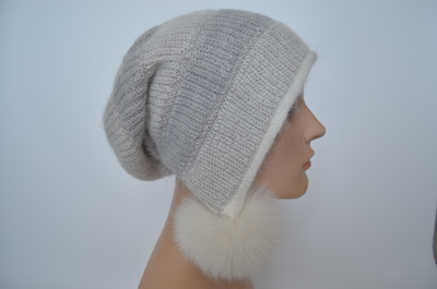 Итальянская шапка ушанка с помпонами Вицио