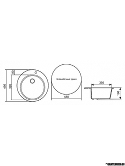 Мойка из мрамора Mixline ML-GM13 круглая