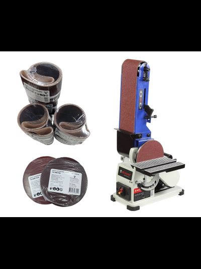 Комплект: шлифовальный станок, набор расходных материалов BELMASH BDG 100/152 с набором расходных материалов