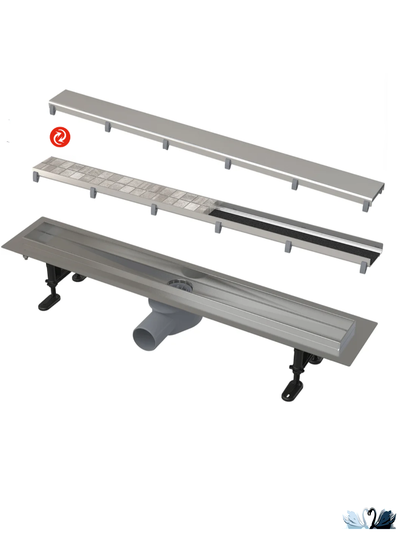 Лоток для душа AlcaPlast APZ13-DOUBLE9-550 желоб в комплекте с решеткой купить в магазине Marysя