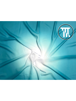 Шифон градиент, цв. Белый + Морская волна (R=37см)