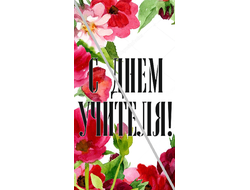 Наклейка С Днём Учителя №4 6,5х12см