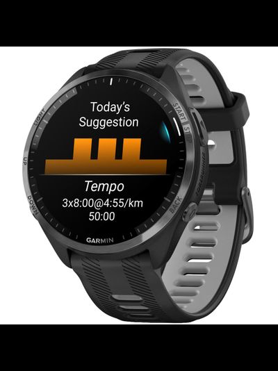 Умные часы Garmin Forerunner 965 Black / Powder Gray DLC Titanium