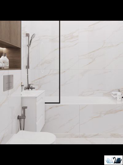 Керамогранит Italica Calacatta Regal Gold 60х60 см белый полированный