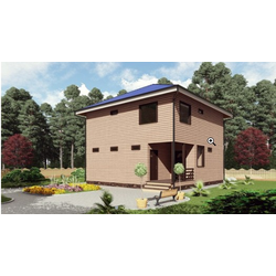 Двухэтажный каркасный дом с четырьмя спальнями 145м² (SK62)