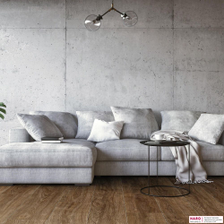 Декор ламината Haro Tritty 200 Aqua Дуб Элеганза Дымчатый 542056 в интерьере комнаты