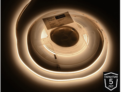 ЛЕНТА светодиодная COB, 2400LED, 24V, ТЕПЛЫЙ белый (2800-3200к), 70W/5м,  8мм, IP20  (15.0334)  AQ