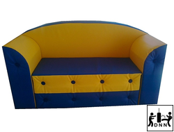 Детский игровой мягконабивной диван "Гулливер" синий/желтый