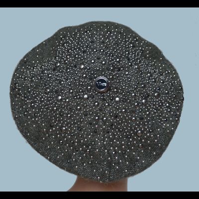 Вязаный зеленый женский берет 2019  Vizio Италия 6110