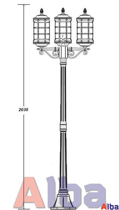 Barselona 81208 B bg Парковый светильник, h-203 см