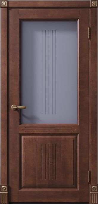 Дверь из массива бука остекленная "Рузвельт бреннерский орех"