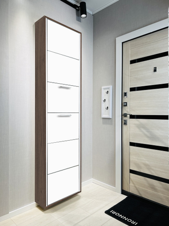 Обувница Айрон-6 Лайт (фасад стекло Белое)