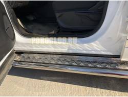 Пороги с накладным листом d53 для Chery Tiggo 4 (2018-2024)