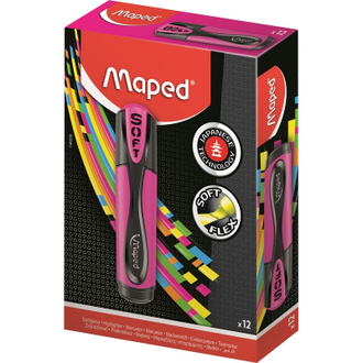 Маркер выделитель текста Maped ultra soft мягкий наконечник, 1-5мм, розовый
