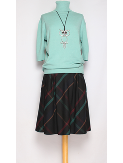 ЮБКА КЛАССИКА "СРЕДНЯЯ СОЛНЦЕ" черная клетка р.50