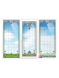 Витражная пленка, витражная пленка самоклеющаяся, пленочный витраж с классическим рисунком